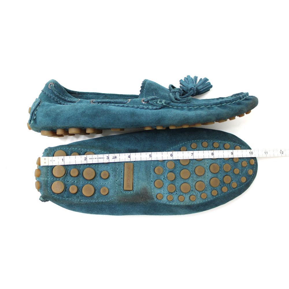 Coach Nadia Driver Loafers Women's 8.5 B Teal Suede Leather Slip On Tassel Bow - Picture 8 of 8
